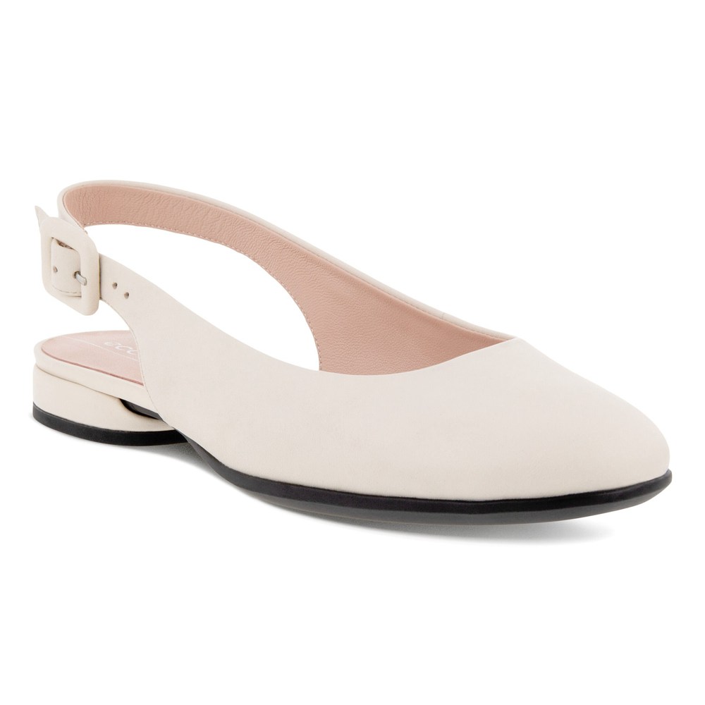 Zapatos De Vestir Mujer - ECCO Anine Sling-Back Flats - Beige - QDT710935